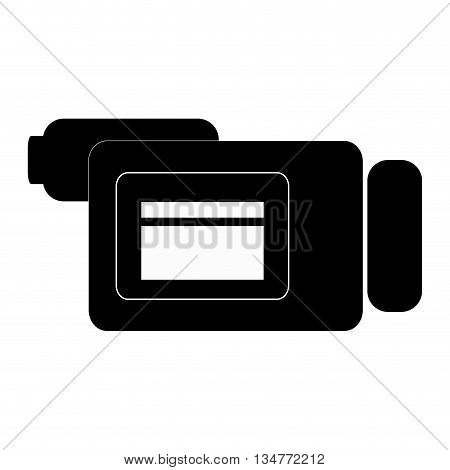 black videocamera sideview vector illustration isolated over white