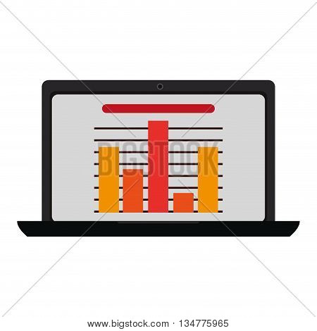 colored bar graph on the screen of a computer vector illustration isolated over white