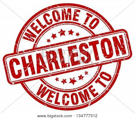welcome to Charleston stamp. welcome to Charleston. vector
