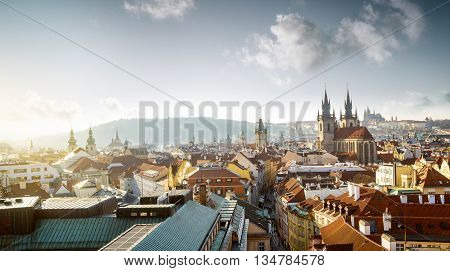 Cityscape of old town in Prague Czech Republic