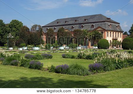 Orangerie and Orangerie garden in Darmstadt (Hesse, Germany)