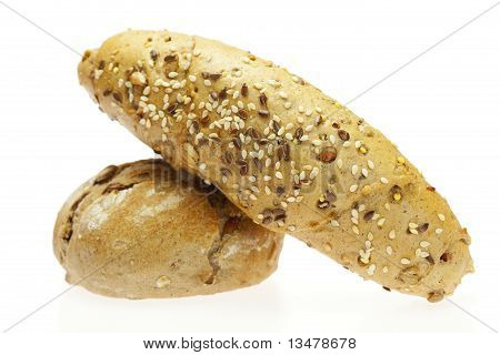 Bun With Beans Isolated On White
