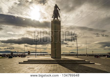 View of the Piazzale Diaz in Naples, Italy