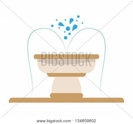 Green area concept represented by fount for playground icon over flat and isolated design