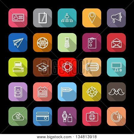 Contact connection line icons with long shadow stock vector