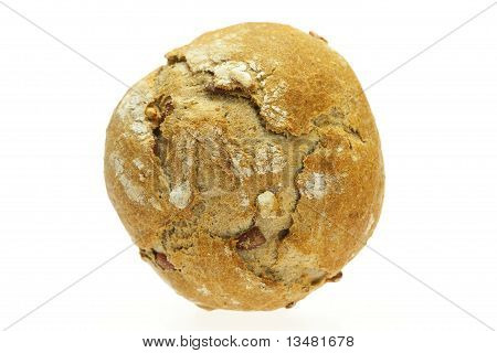 Bun With Beans Isolated On White