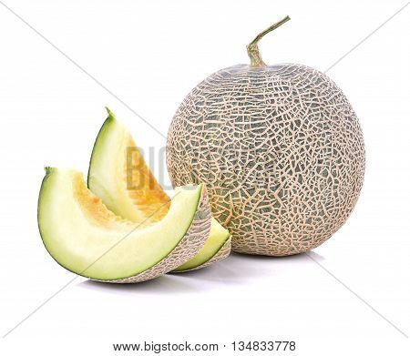 Ripe cantaloupe melon isolate on a white background
