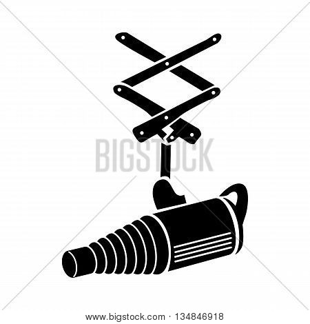 Studio flash with a conical snoot icon in simple style on a white background