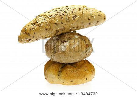 Bun With Beans Isolated On White