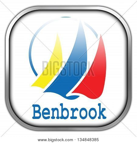 Flag Of Benbrook, Texas, Square Glossy Button