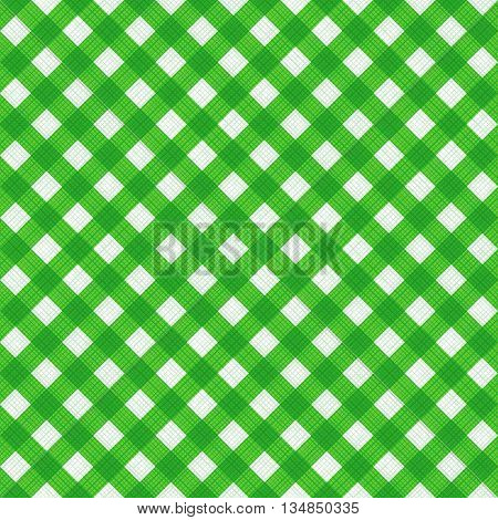 Seamless (you see 4 tiles) natural geen colors diagonal gingham background