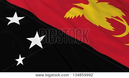 Papuan Flag Hd Background - Flag Of Papua New Guinea 3D Illustration