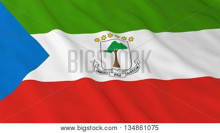 Equatorial Guinean Flag Hd Background - Flag Of Equatorial Guinea 3D Illustration
