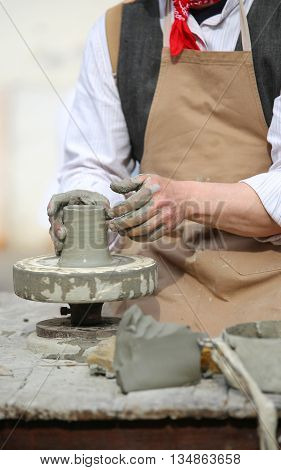 Production Of A Pot With Clay