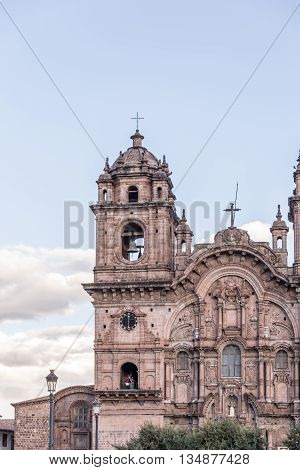 Peruvian church in Cusco Peru. Spanish colonial