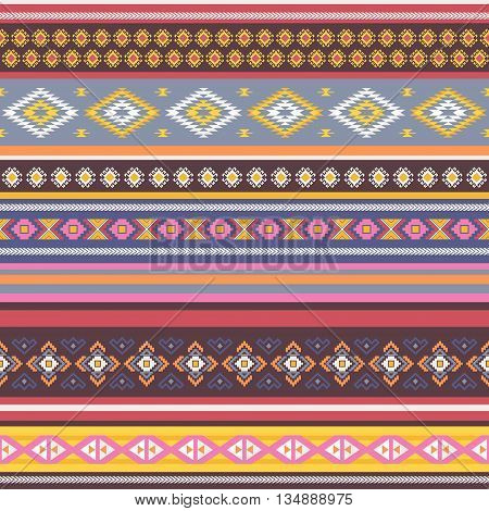 Ethnic seamless pattern with tribal aztec motives. Aztec pattern.Vector background .