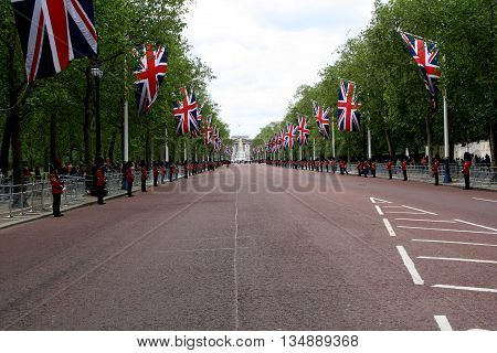 Scene of The Mall London during The Trooping of The Colour London england