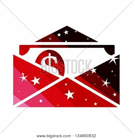 Birthday Gift Envelop Icon With Money
