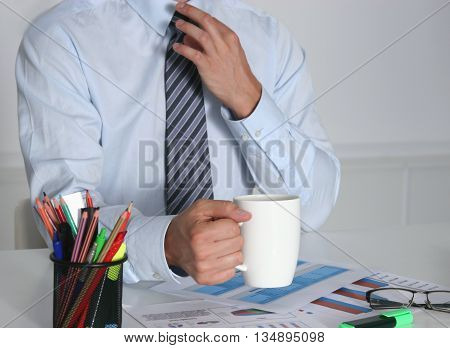Office desk Working on a Wooden Table