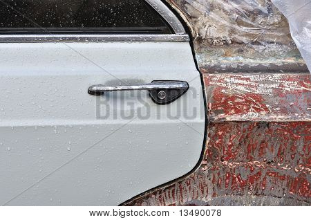 Textura de Metal vintage Car raspada