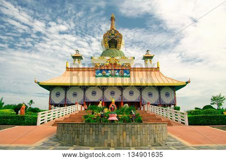 Buddhist temple in Lumbini, birthplace of legendary Siddharta