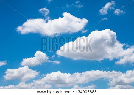 Beautiful blue sky with clouds, air nature