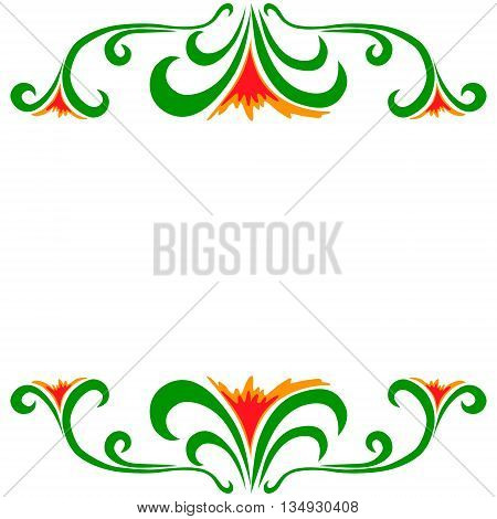 Vector doodle flowers frame on white background
