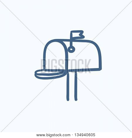 Mail box vector sketch icon isolated on background. Hand drawn Mail box icon. Mail box sketch icon for infographic, website or app.