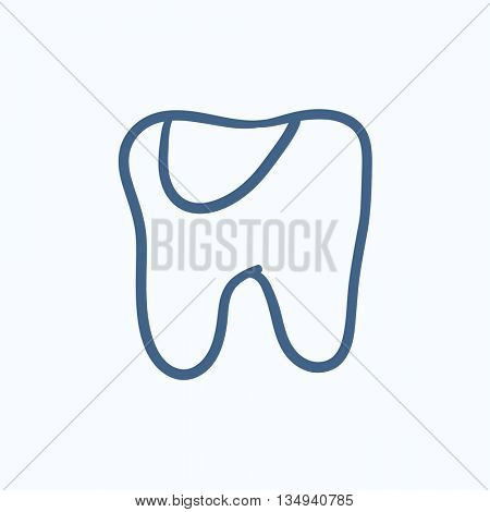 Tooth decay vector sketch icon isolated on background. Hand drawn Tooth decay icon. Tooth decay sketch icon for infographic, website or app.