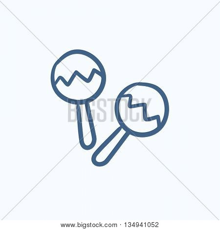 Maracas vector sketch icon isolated on background. Hand drawn Maracas icon. Maracas sketch icon for infographic, website or app.