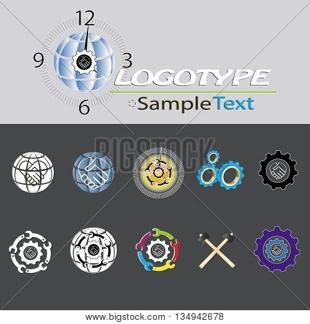 vector set of logo for different repair techniques