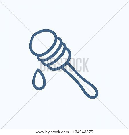Honey dipper vector sketch icon isolated on background. Hand drawn Honey dipper icon. Honey dipper sketch icon for infographic, website or app.