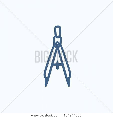 Compass vector sketch icon isolated on background. Hand drawn Compass icon. Compass sketch icon for infographic, website or app.