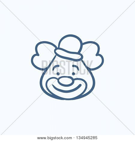 Clown vector sketch icon isolated on background. Hand drawn Clown icon. Clown sketch icon for infographic, website or app.