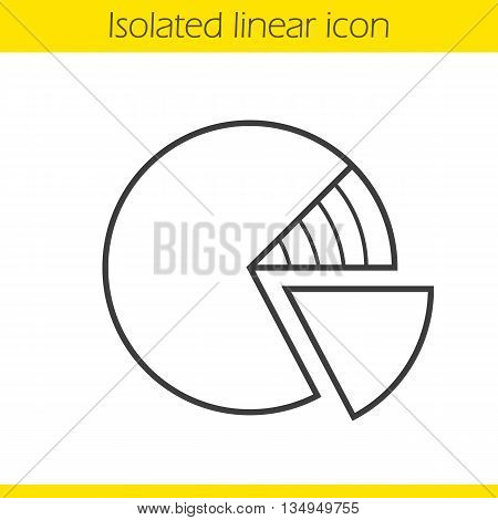 Diagram linear icon. Graph thin line illustration. Percentage diagram contour symbol. Vector isolated outline drawing