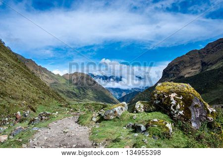 landscape in Andes. Salkantay Trekking Peru. South America