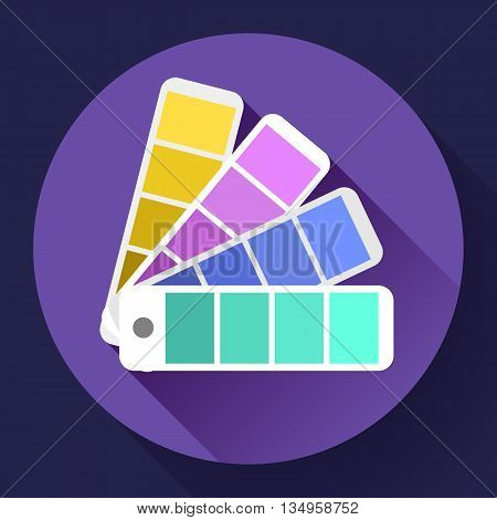 Color guide swatches palette - typographic fan icon. Flat design style