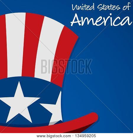 Uncle Sam Hat Independence Day Card In Vector Format.