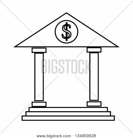 Bank icon in outline style on a white background