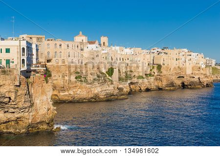 Old town of Polignano a Mare beautiful views with sea Apulia region South of Italy