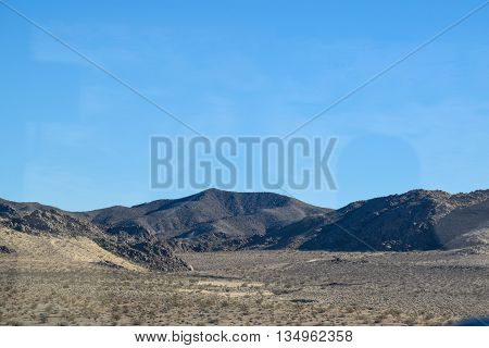 Viewing the Desert Landscape, Nevada snowy sierra  mountains