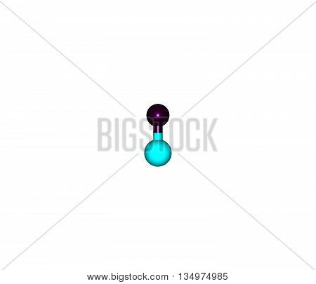 Carbon monoxide - CO is a colorless odorless and tasteless gas that is slightly less dense than air. It is toxic to humans and animals. 3d illustration