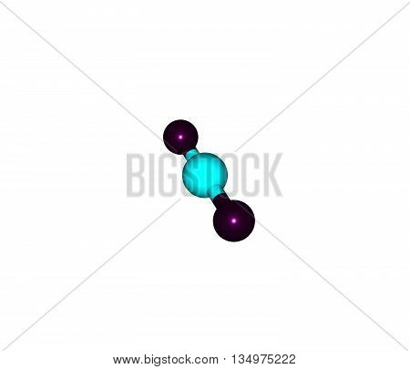 Carbon dioxide - CO2 - is a naturally occurring chemical compound composed of 2 oxygen atoms each covalently double bonded to a single carbon atom. It is a gas at standard temperature and pressure. 3d illustration