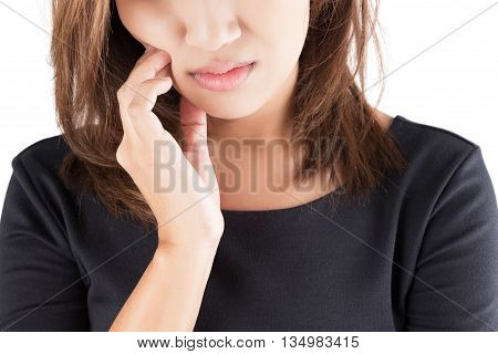 Have a toothache isolate on white background