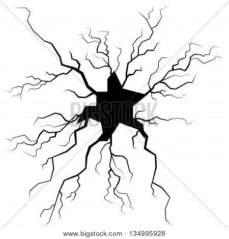 Crack for Disaster Design Isolated on White Background. Earthquake Failures. Movement of the Earths Crust