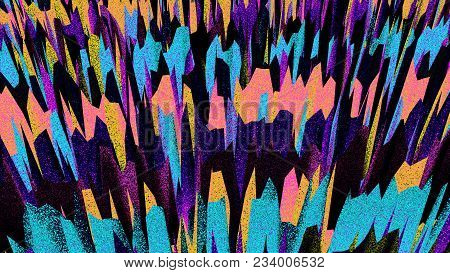 Retro Abstract Background. Colorful Noise. Trendy Wallpaper. Multicolor. Sharp Shapes. Intense. Vibr