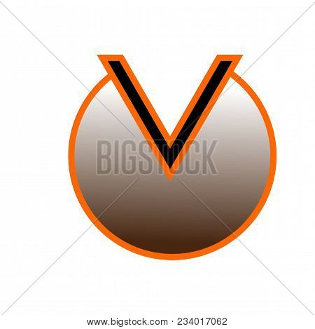 Creative Round Letter V Logo Sign Symbol