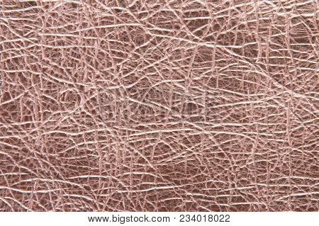 Fragment Of Bronze-gold Textured Leather. Bronze-gold Textured Leather