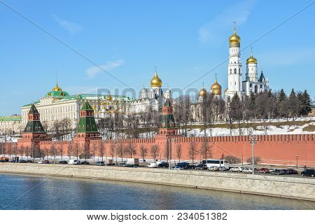 Moscow Kremlin And Embankment.