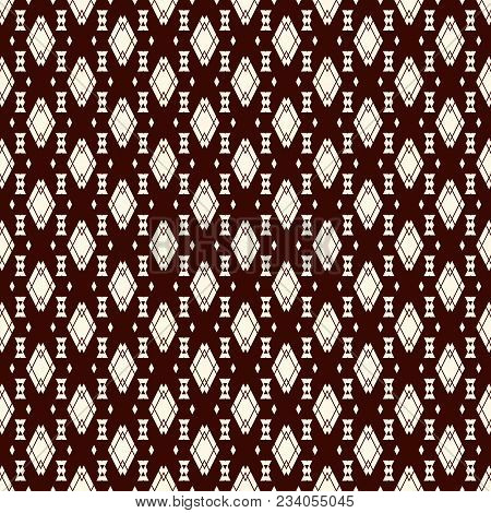 Ethnic Style Abstract Seamless Pattern With Repeated Diamonds. Native Americans Ornamental Backgroun